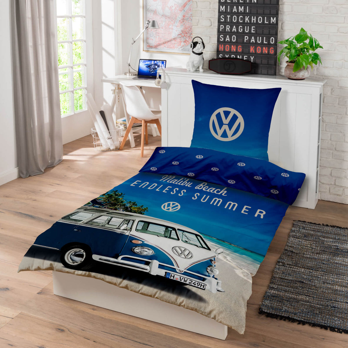 bettwäsche bettgarnitur auto vw t1 meer