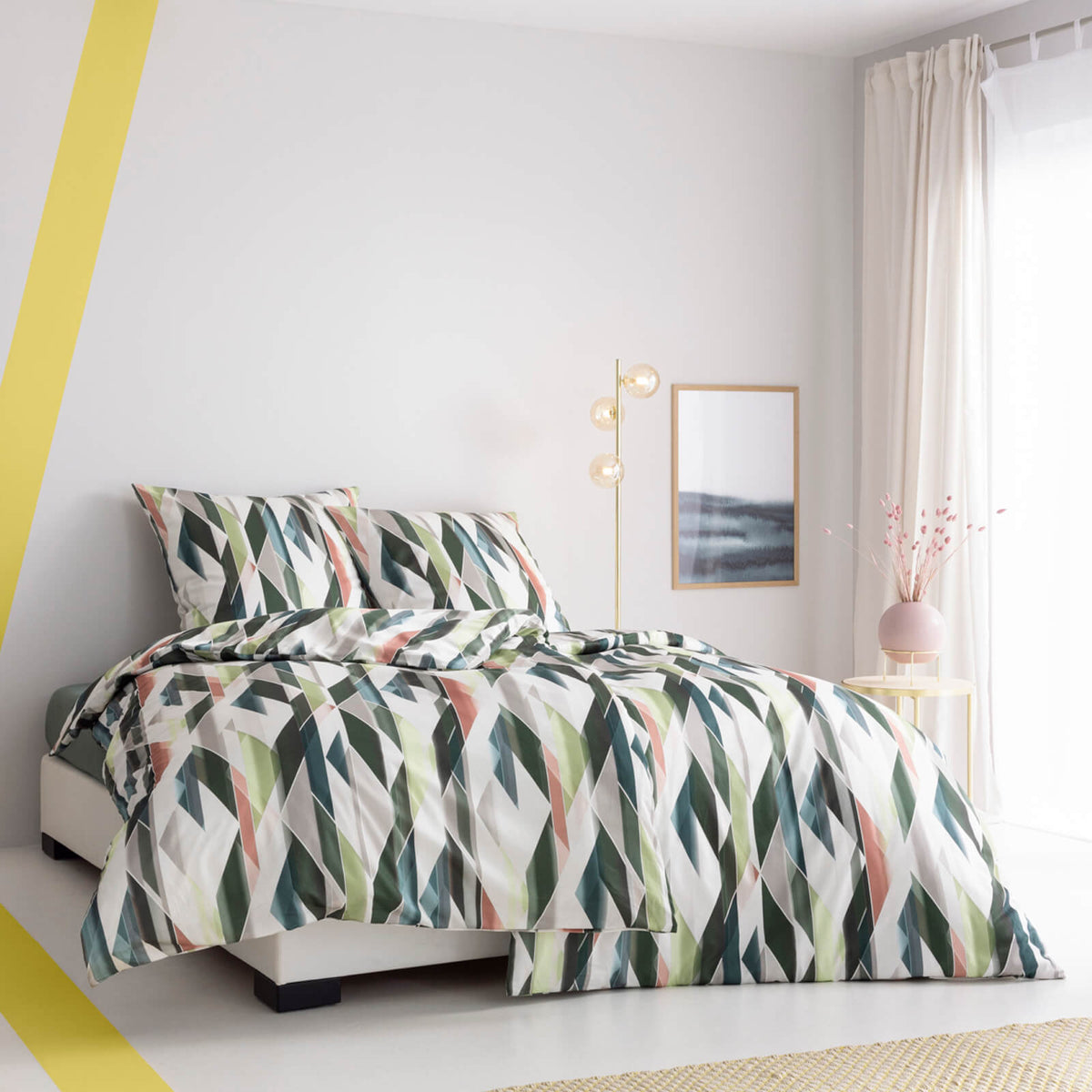 bettwaesche abstrakt gemustert mako satin