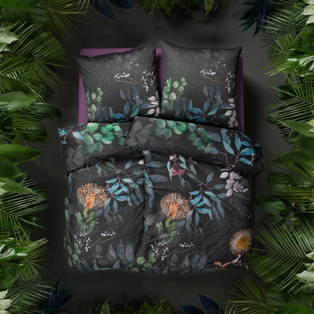 bettwaesche blumen blueten fruechte