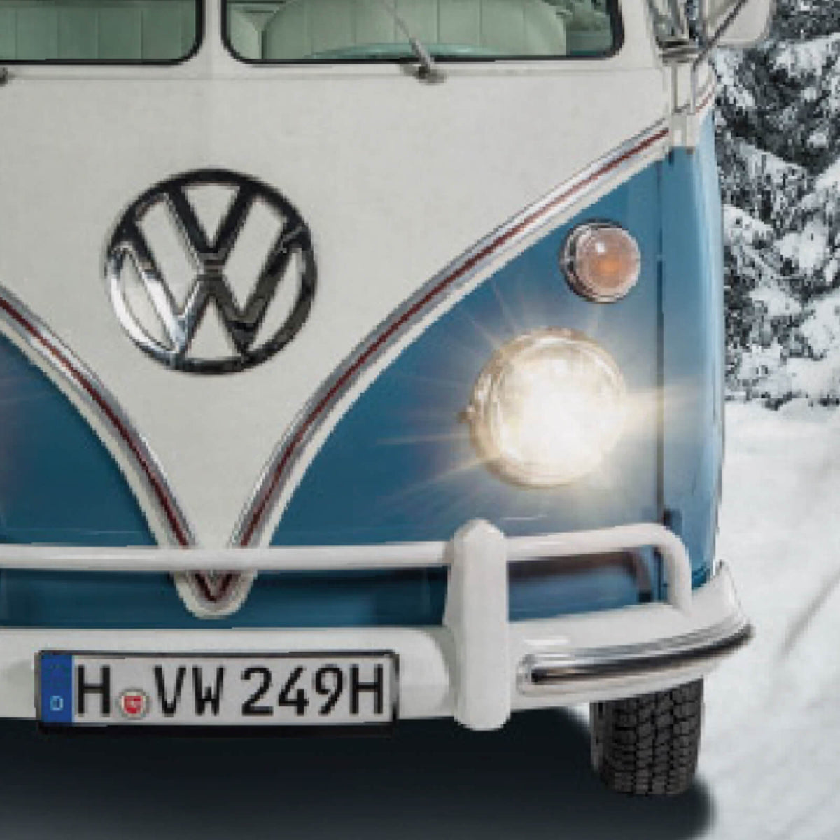 dekokissen hello winter bulli blau