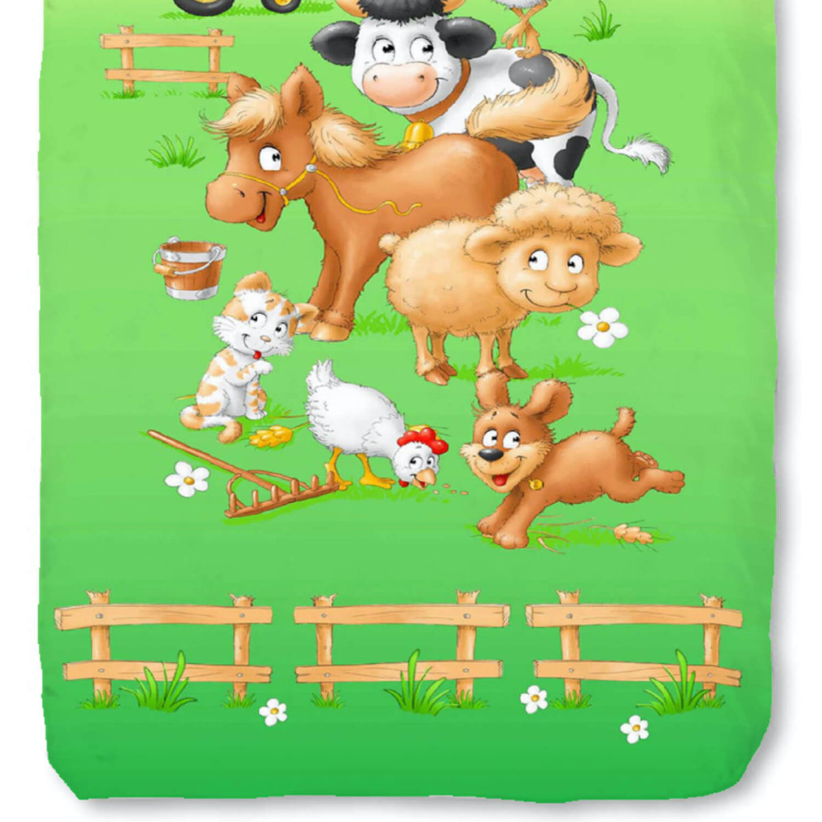 bettwaesche farm bauernhof tiere hund katze