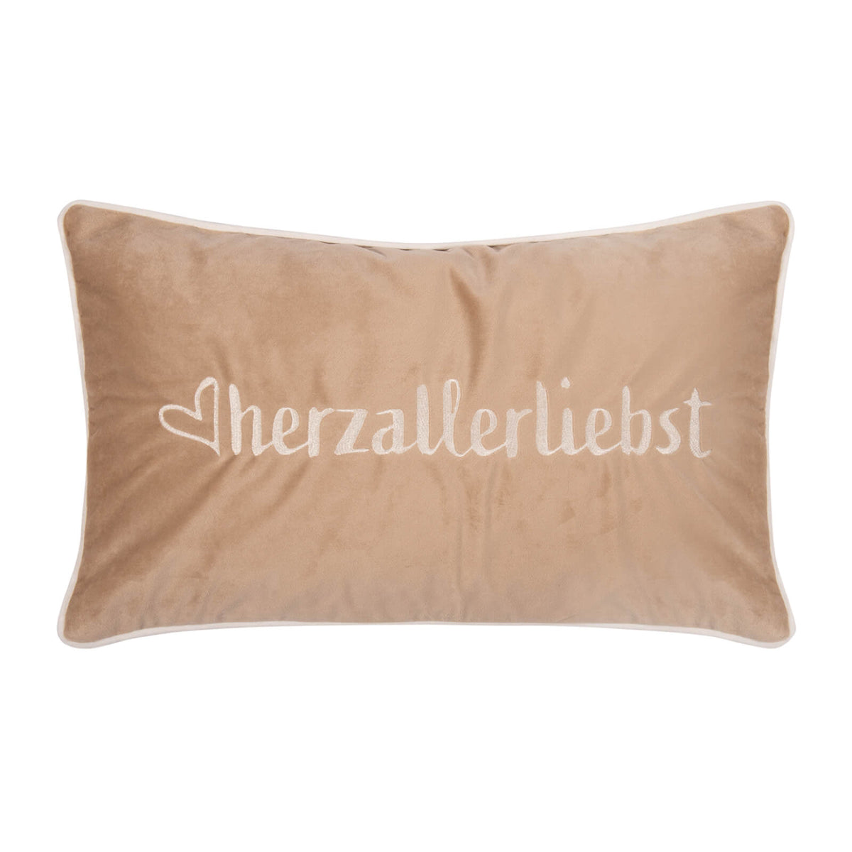 kissenhuelle kissenbezug schriftzug spruch beige