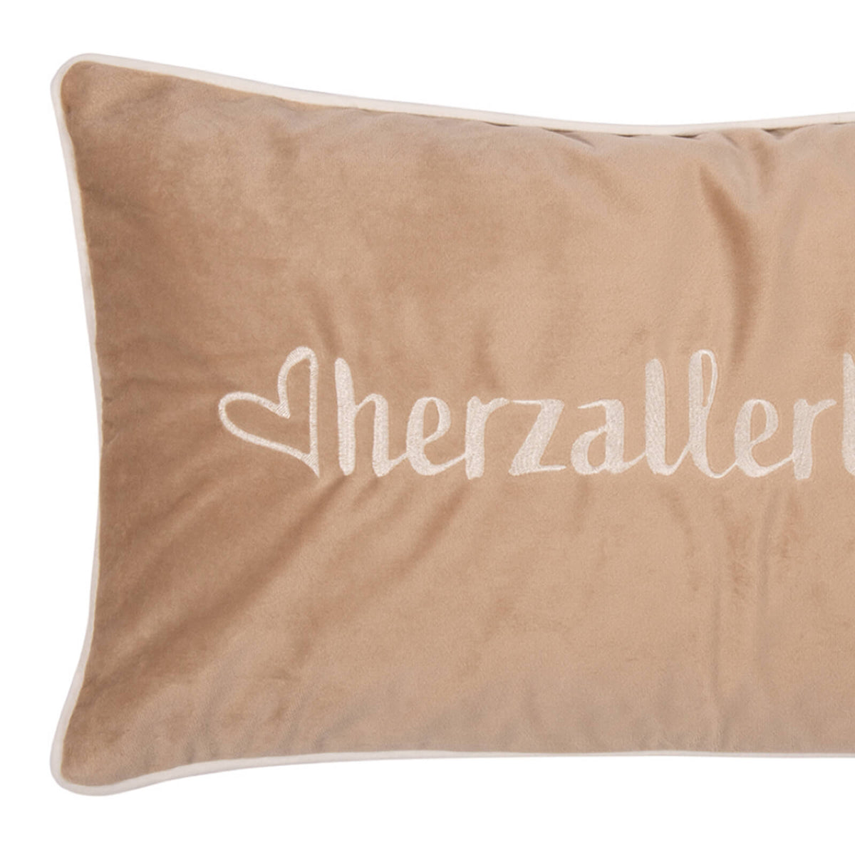 kissenhuelle kissenbezug schriftzug spruch beige