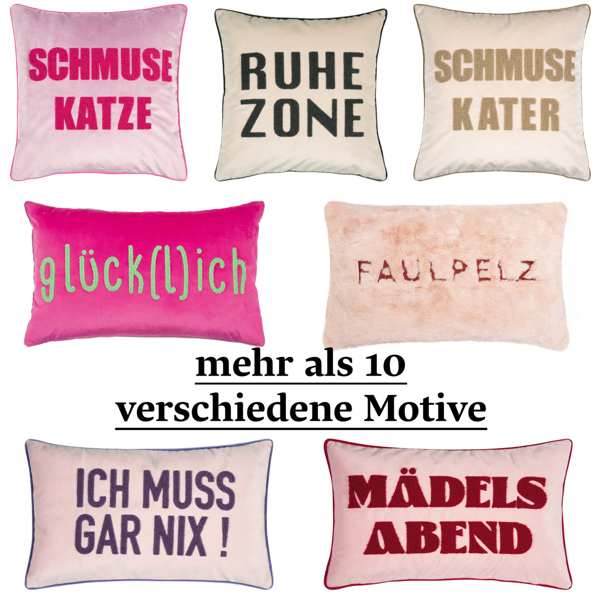 kissenhuelle kissenbezug schriftzug sprueche