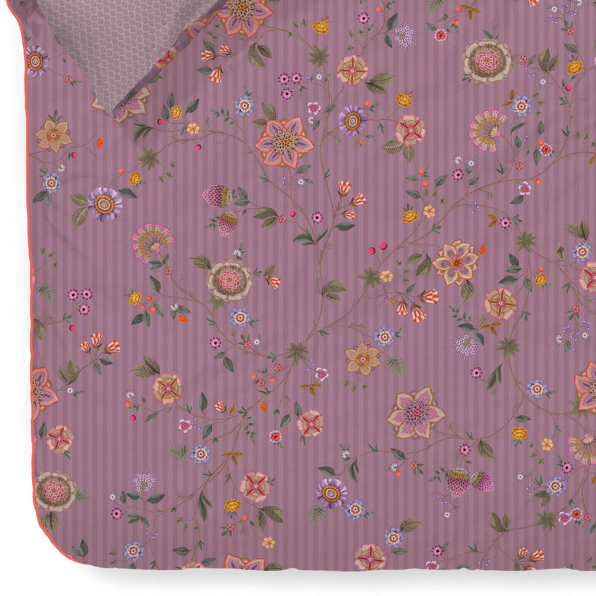 bettgarnitur bettwaesche blumen streifen blattmuster