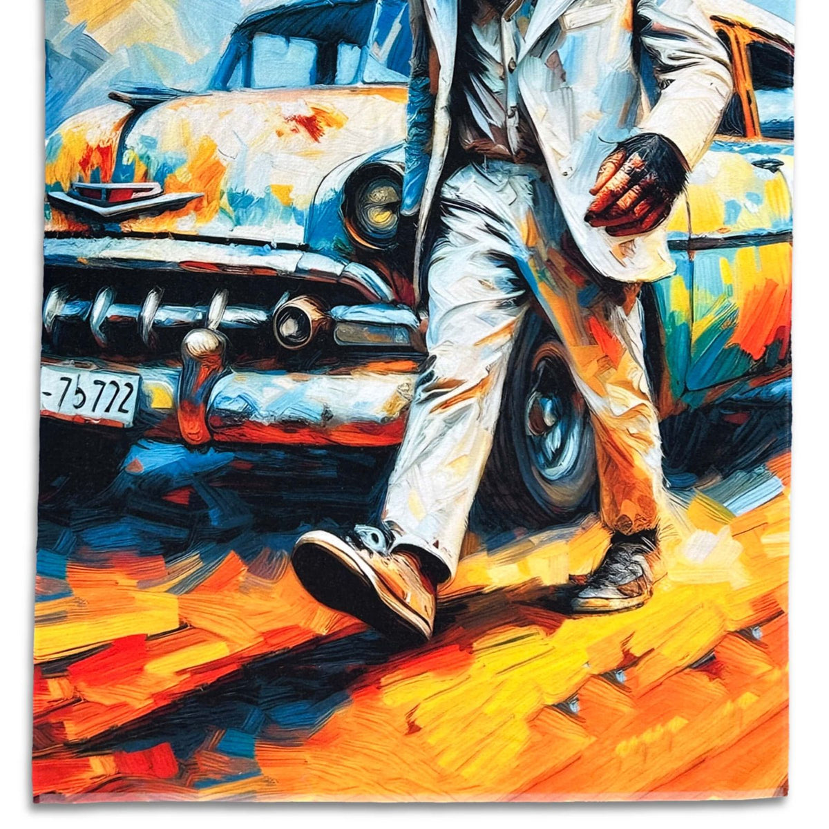 strandlaken badetuch cuba affe auto havanna bunt