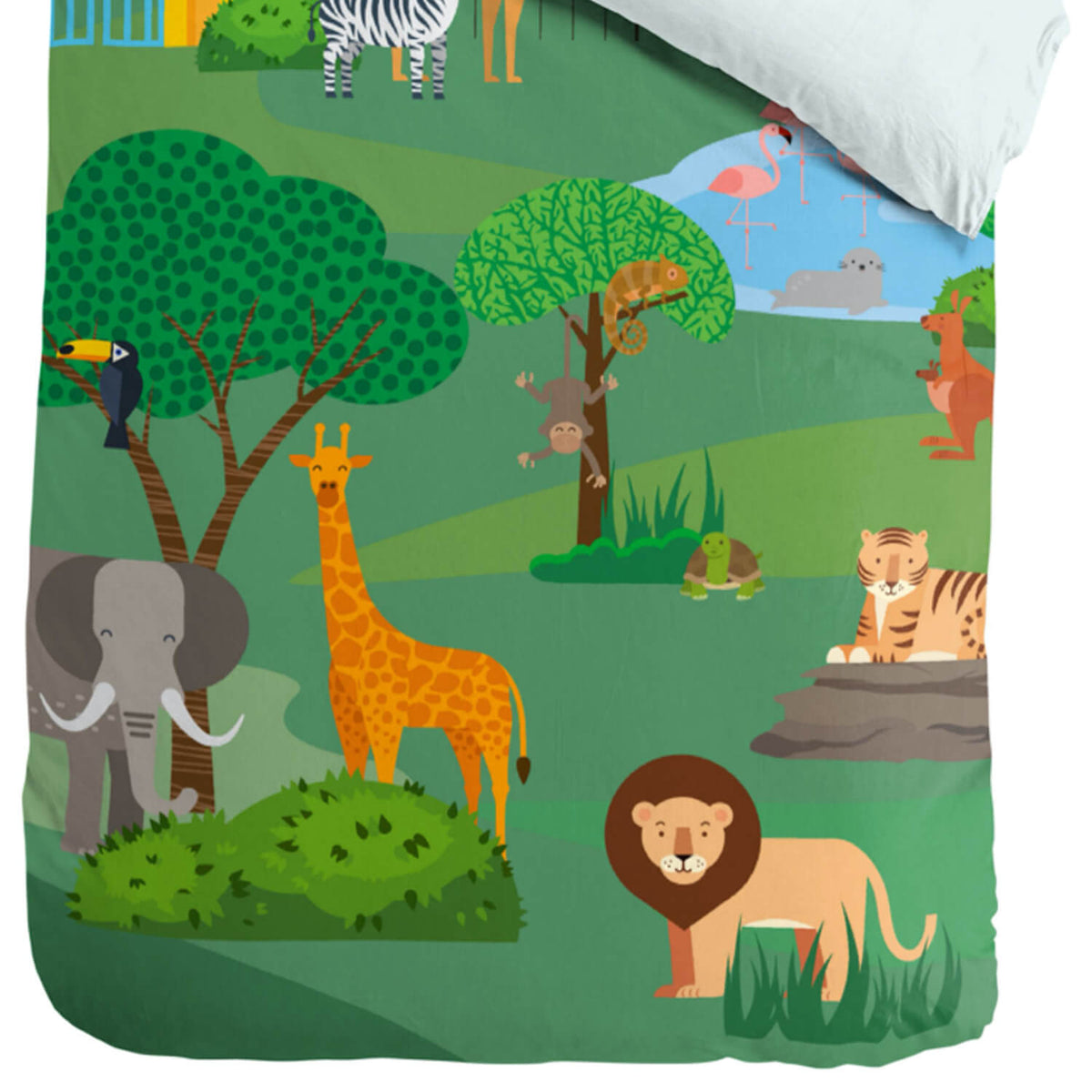 zoo bettwaesche tiergarten giraffe elefant