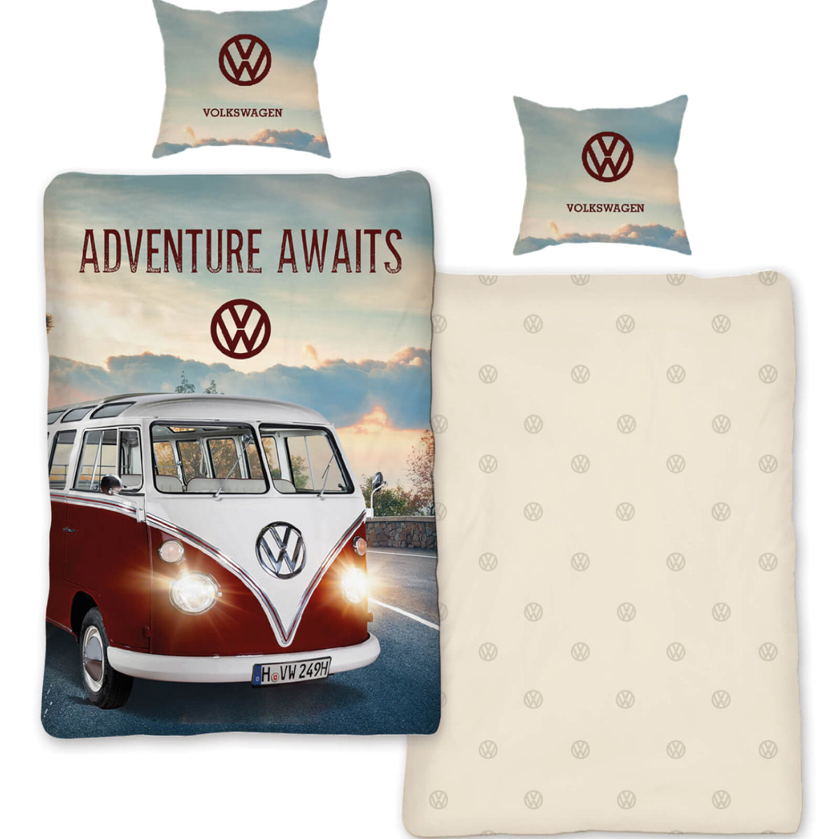 bettwäsche bettgarnitur auto vw t1 straße 