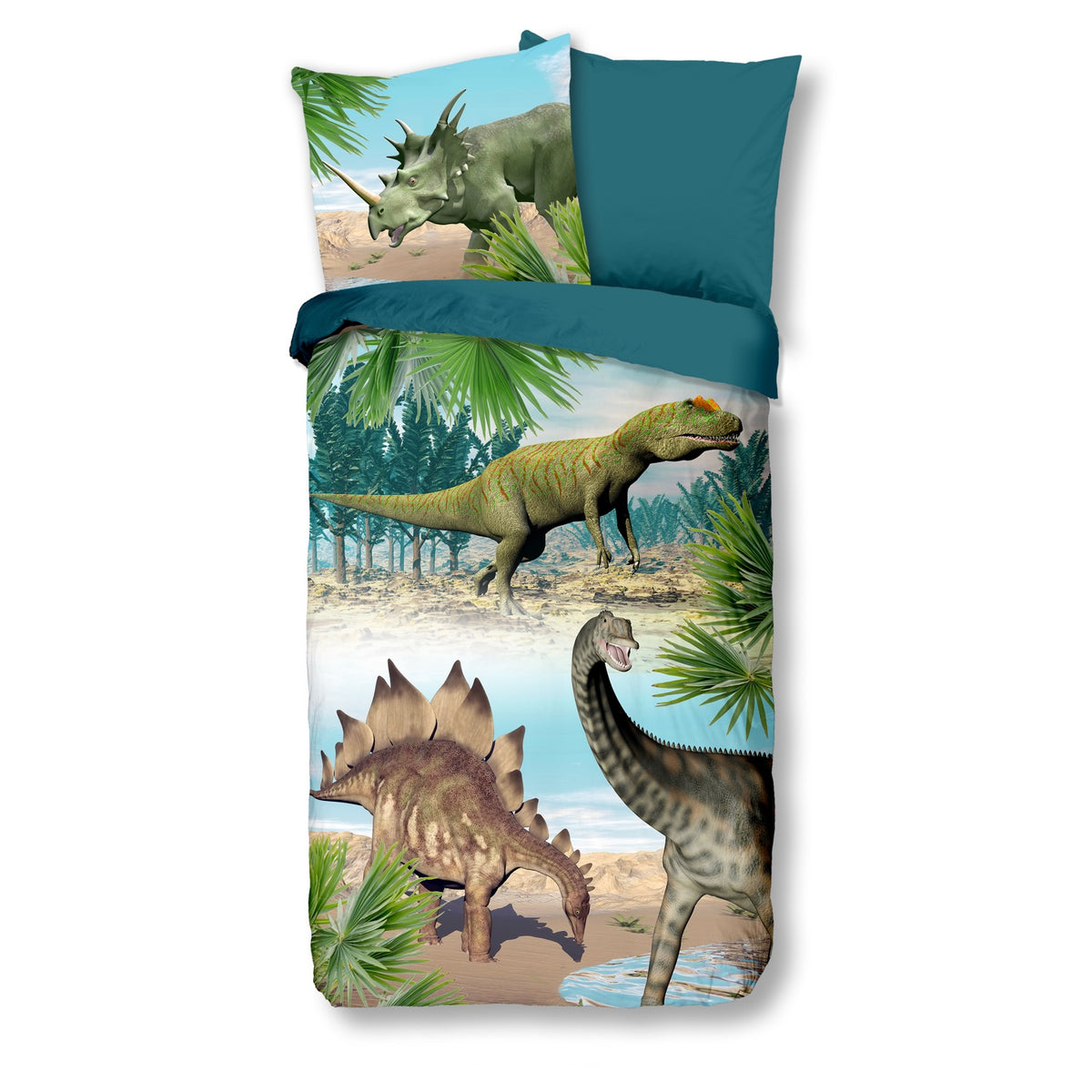 good morning Bettwäsche Dinosaurier Styracosaurus Stegosaurus Sauropoden T-Rex Reptilien 