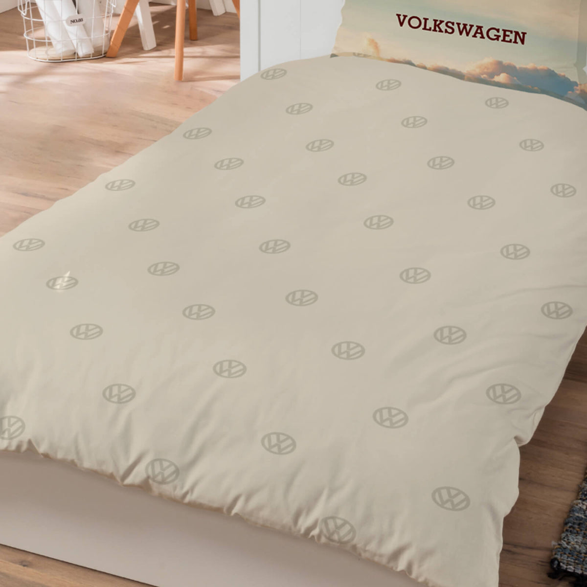 bettwäsche bettgarnitur auto vw t1 straße 