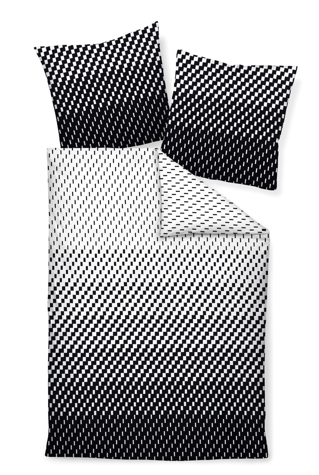 Janine Bettwäsche J.D. 87016 schwarz weiß Mako Satin