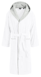 EGERIA Unisex Bademantel Cairo weiß grau mit Kapuze