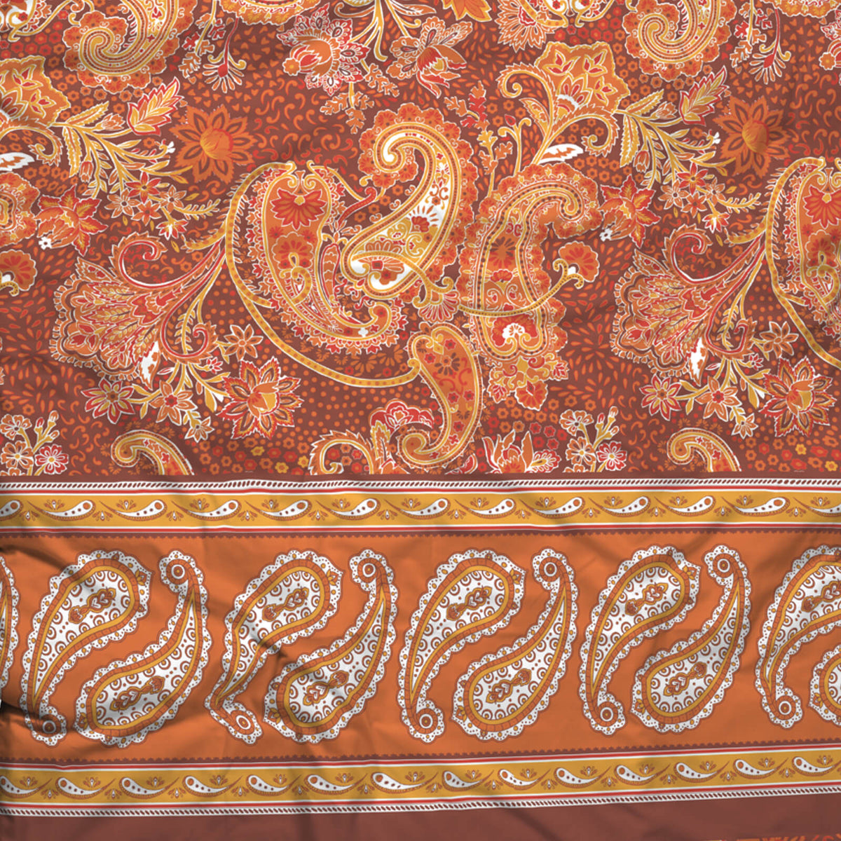 bettwaesche casatex orientalisch mandala orange satin