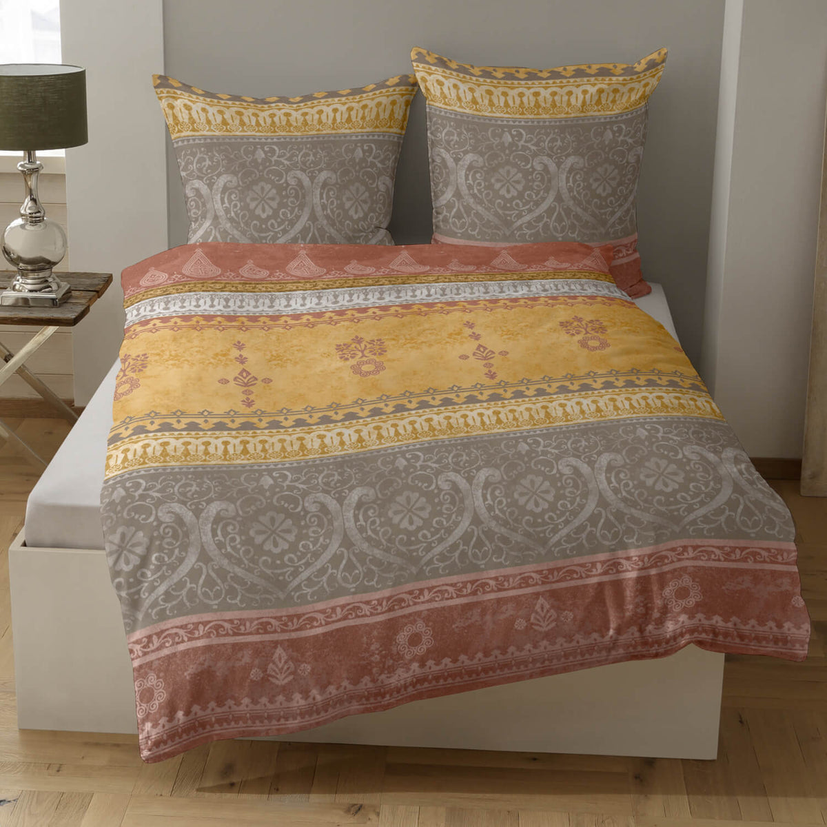 casatex bettwaesche indi braun biber orientalische muster 