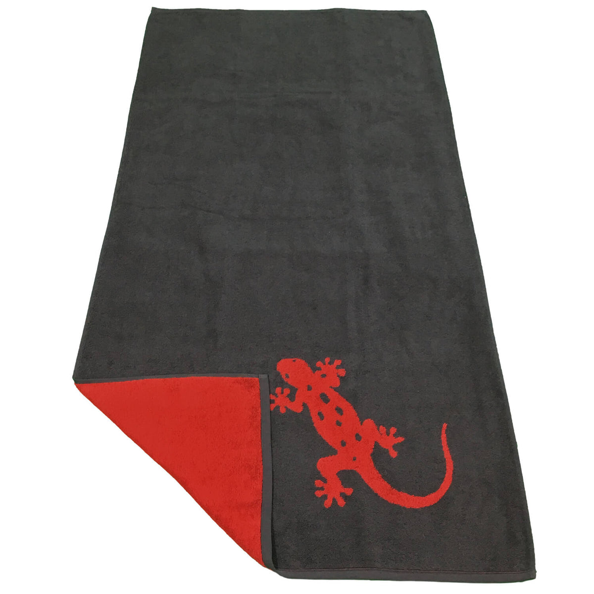 jacquard baumwolle badetuch saunatuch geco anthrazit rot