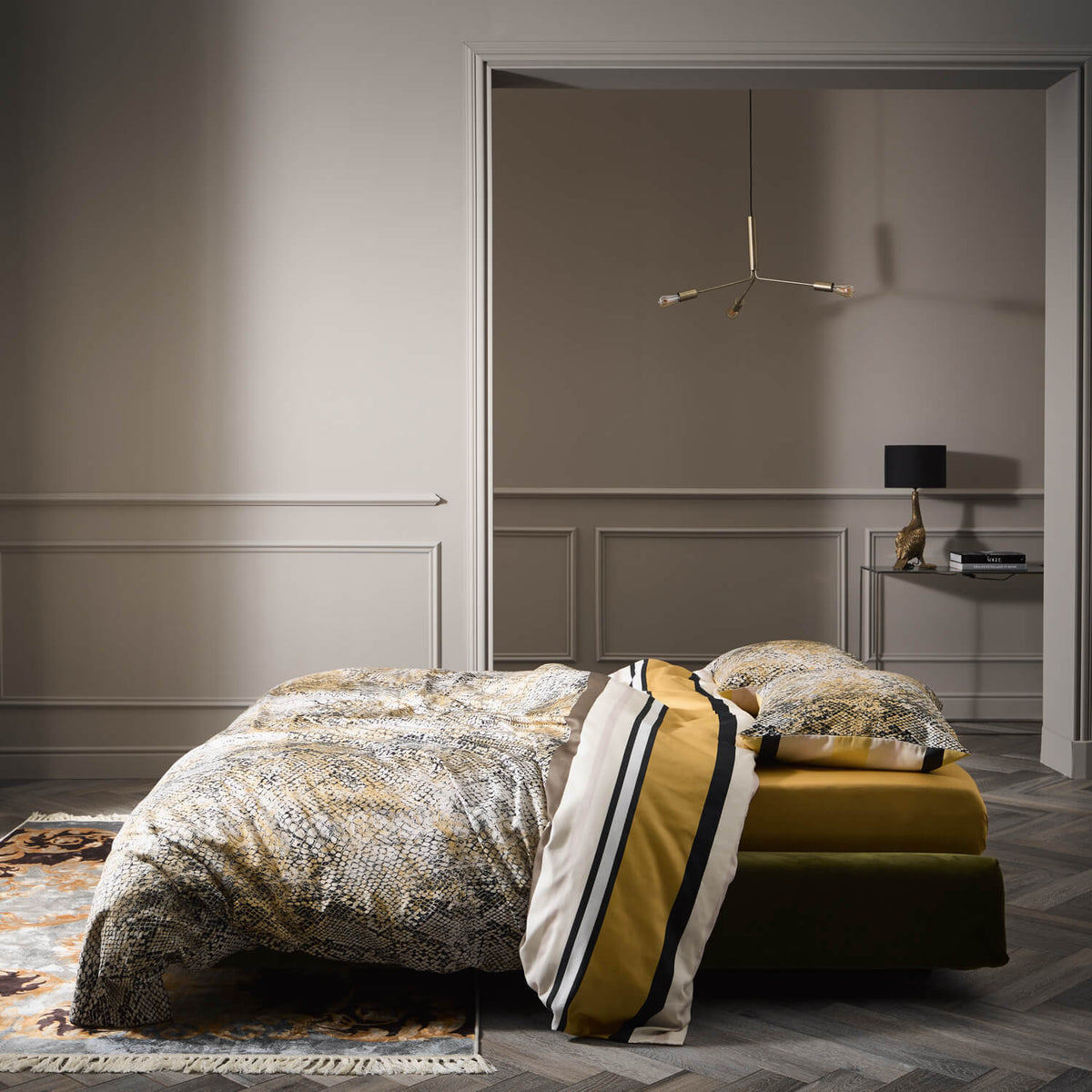 ESSENZA Bettwäsche Cleo Mustard Gelb Wendeoptik Baumwollsatin