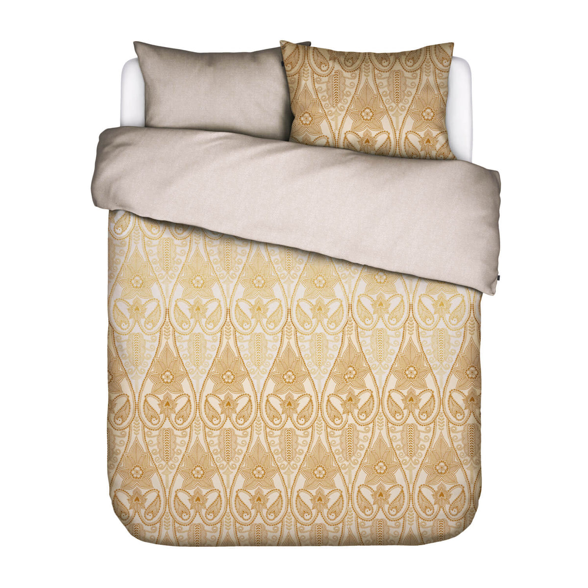 bettwaesche gemustert ornamente vanille