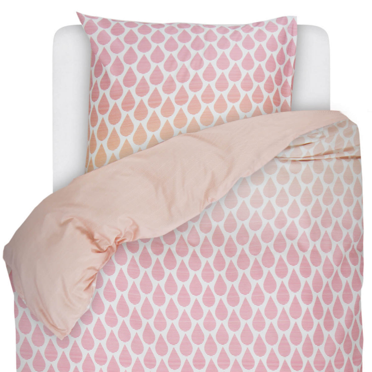Esprit Bettwäsche Rainns Pink Rosa Orange Regentropfen Farbverlauf Streifen Gestreift Wendeoptik Satin