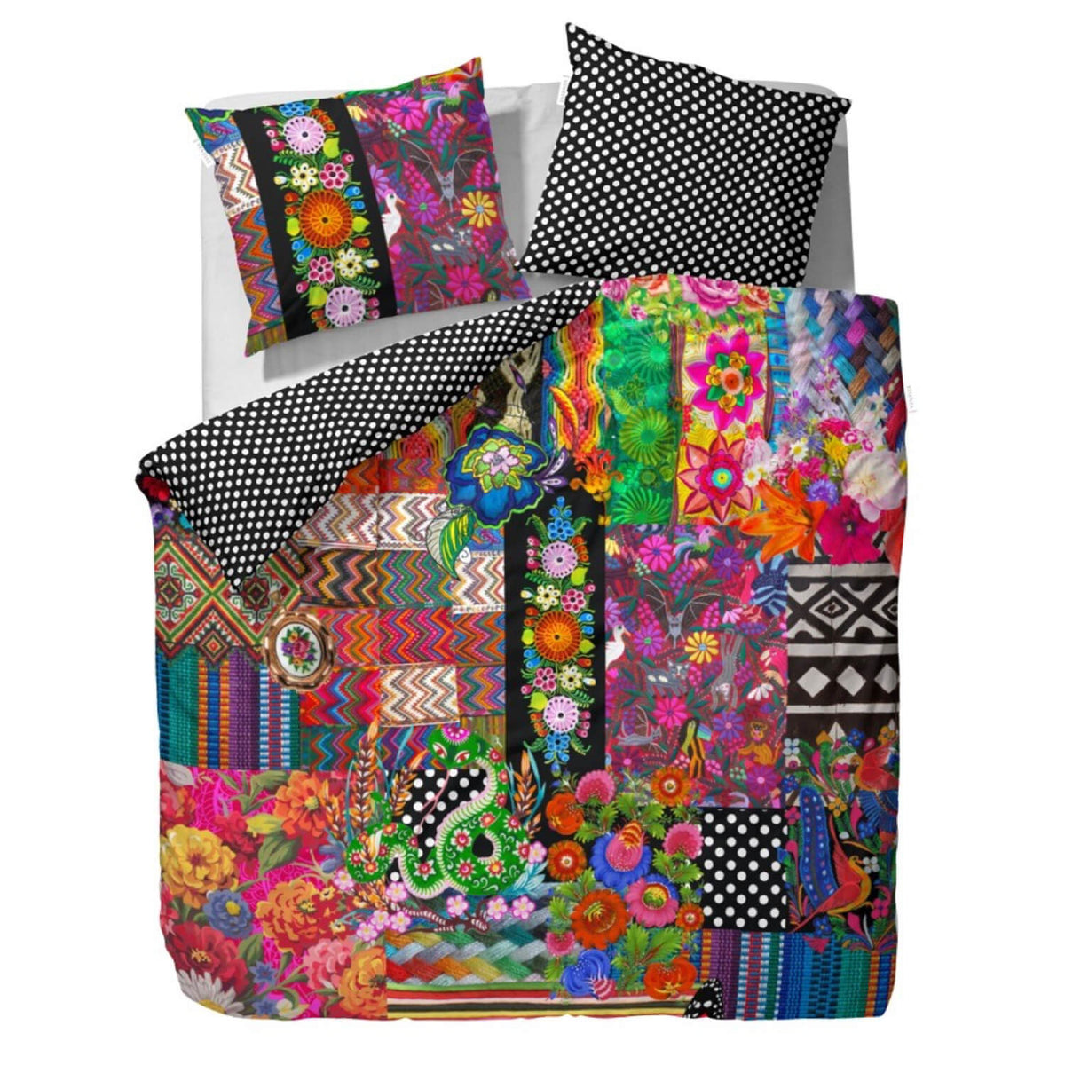 Essenza Bettgarnitur Noida Multi Satin Patchwork Digitaldruck Blumen Geblümt