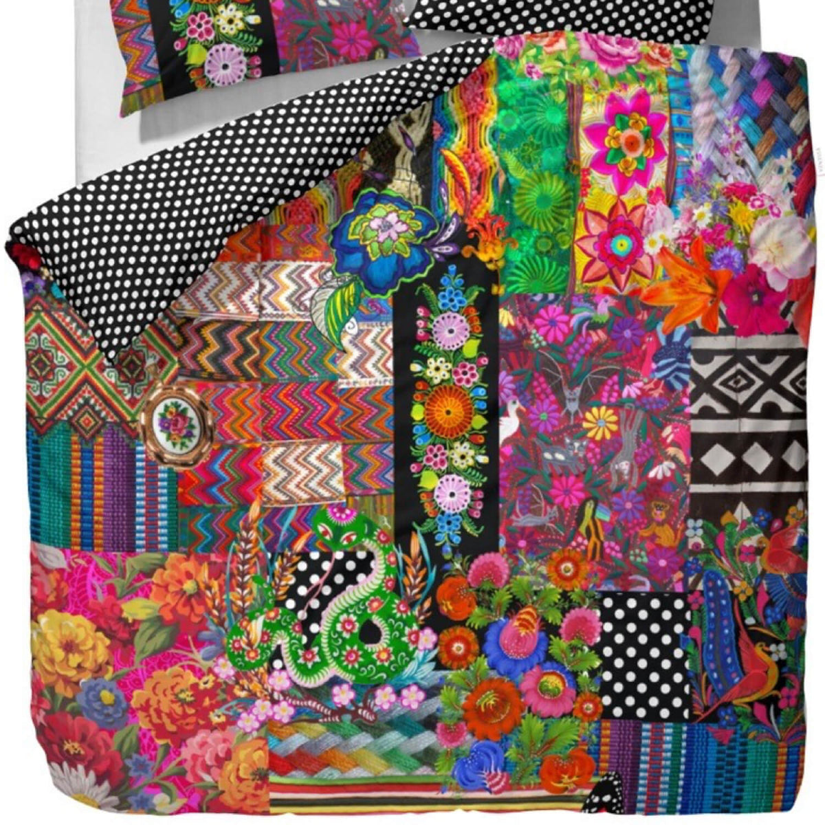 Essenza Bettgarnitur Noida Multi Satin Patchwork Digitaldruck Blumen Geblümt