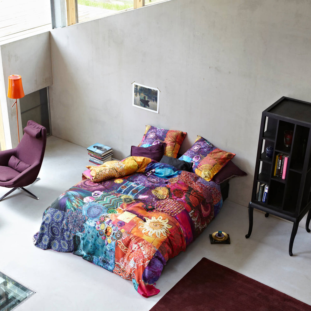 Essenza Bettwäsche Delhi purple Lila Maria Geblümt Sonne Mandala