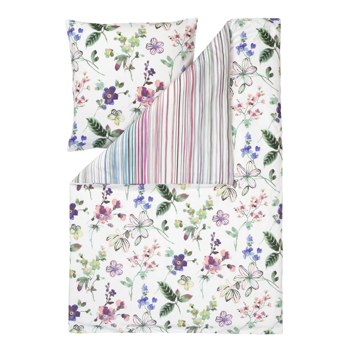 bettwaesche estella blumen wasserfarben bunt mako satin