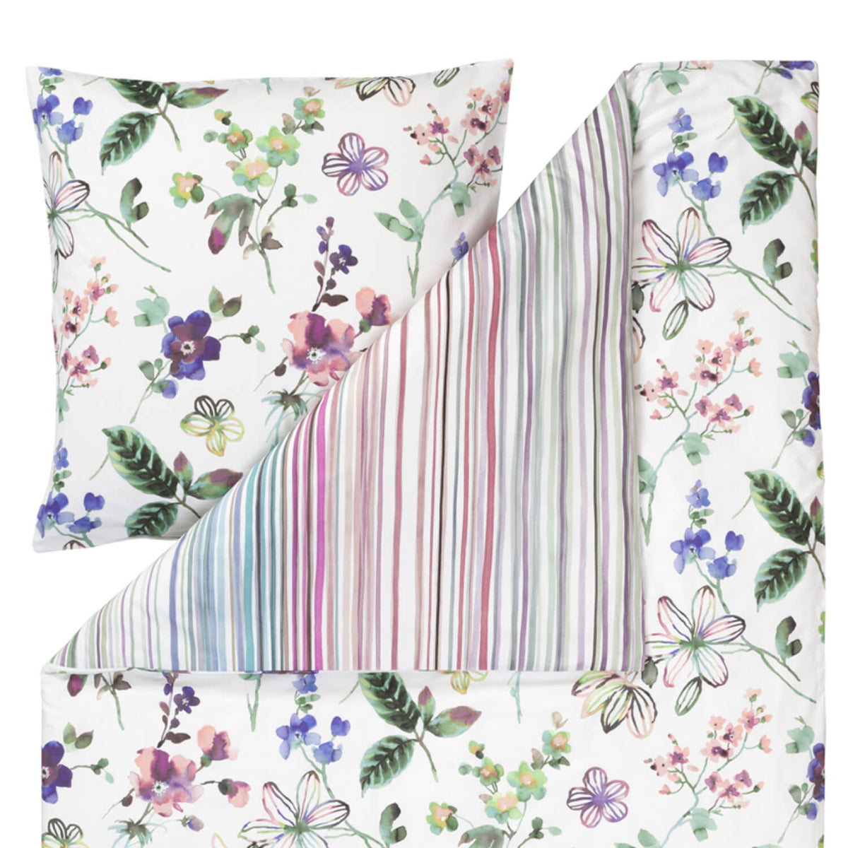 bettwaesche estella blumen wasserfarben bunt mako satin