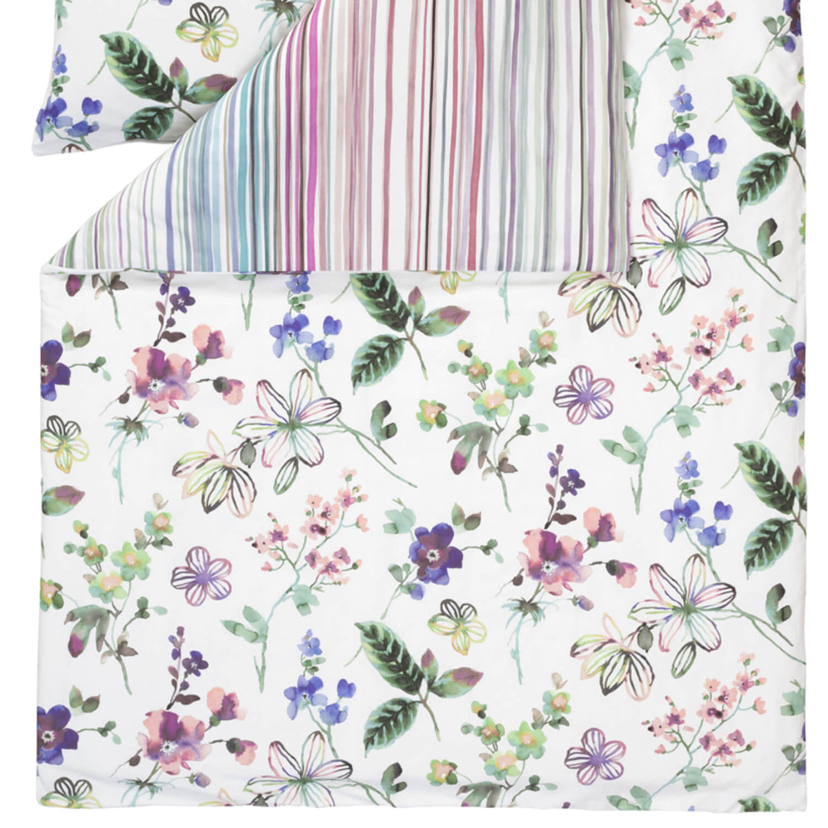 bettwaesche estella blumen wasserfarben bunt mako satin