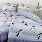 Estella Bettwäsche Pingu 4400 820 Silber Pinguine Winter Kuschelflanell 
