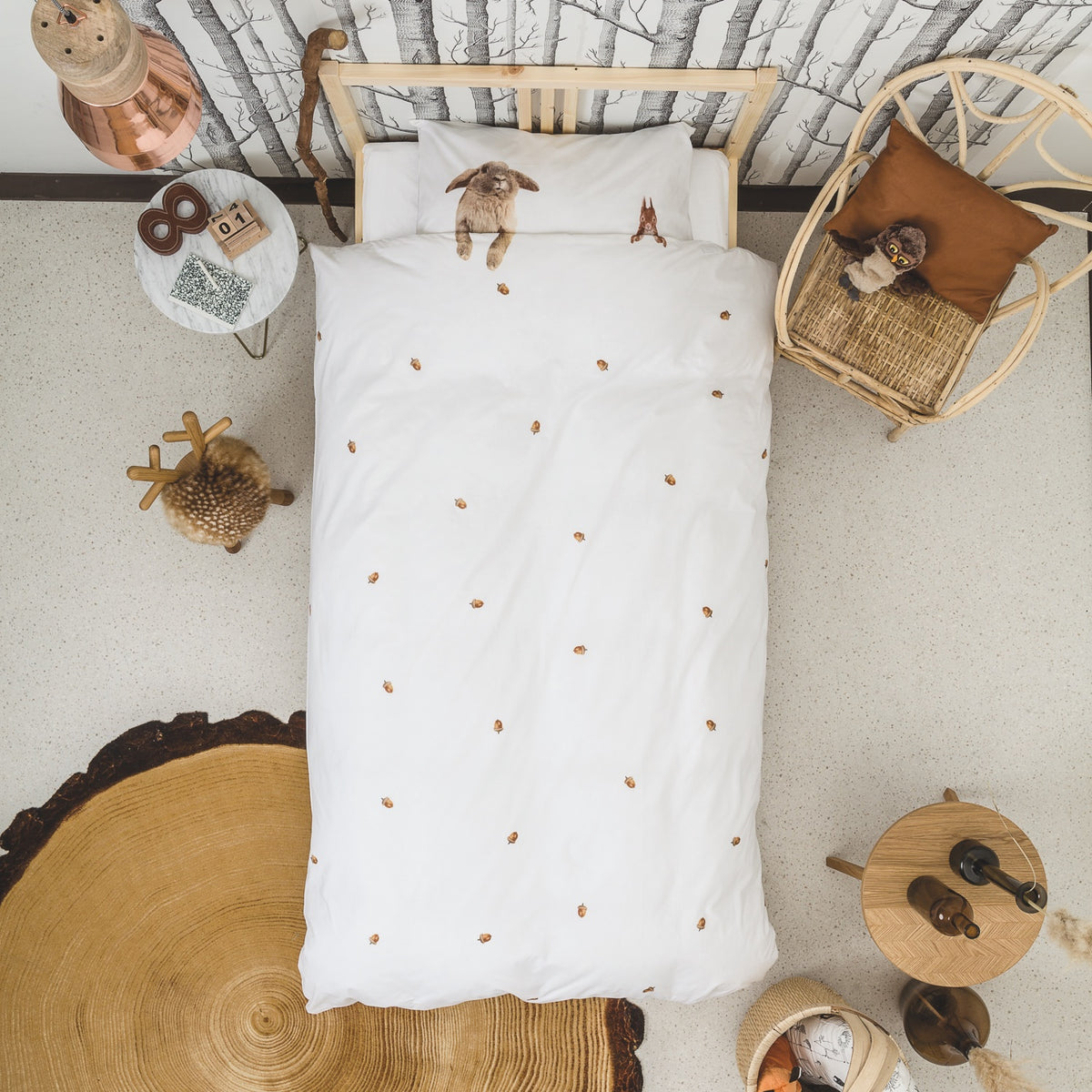 Snurk Bettwäsche Furry Friends Flanell Eichhörnchen