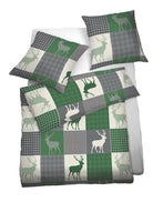 Flanell Bettwäsche Hirsch grün