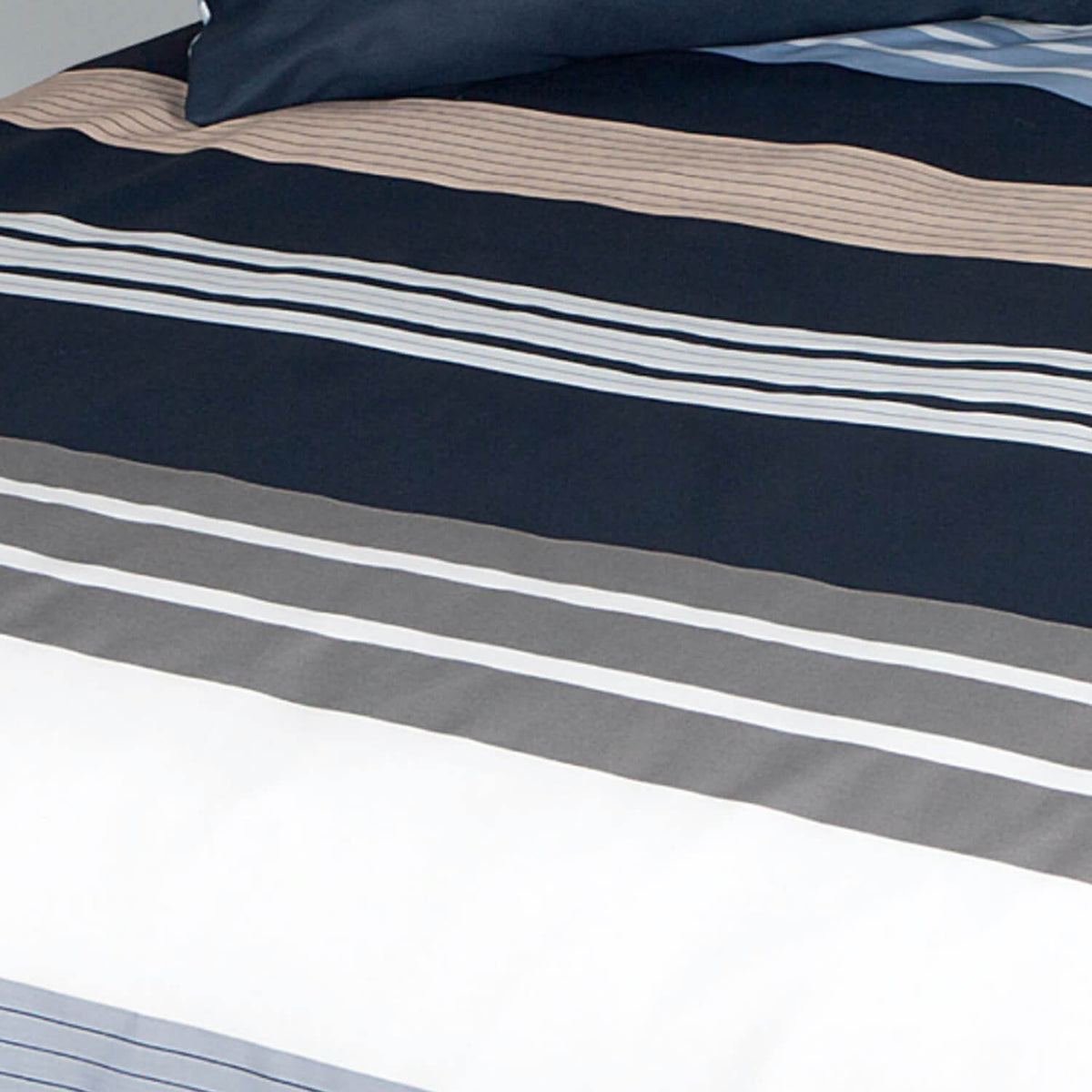 Janine Bettgarnitur J.D. 8481-08 Streifen Gestreift Linien Blau Blue Silber Mako Satin