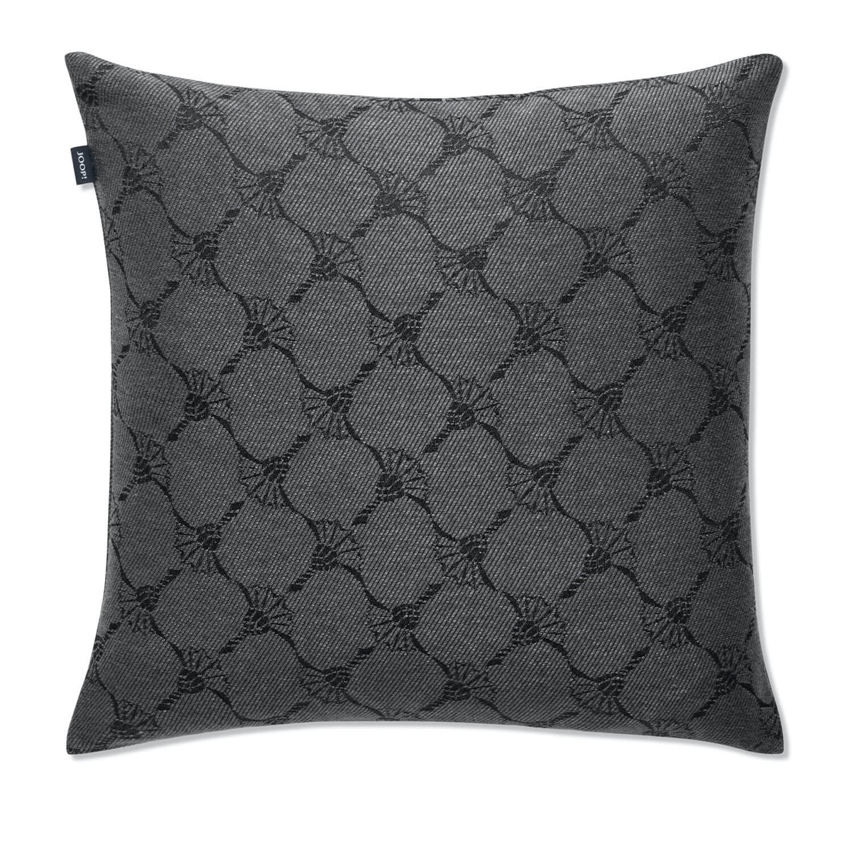 kissen huelle linien schimmer dunkel grau polyester baumwolle