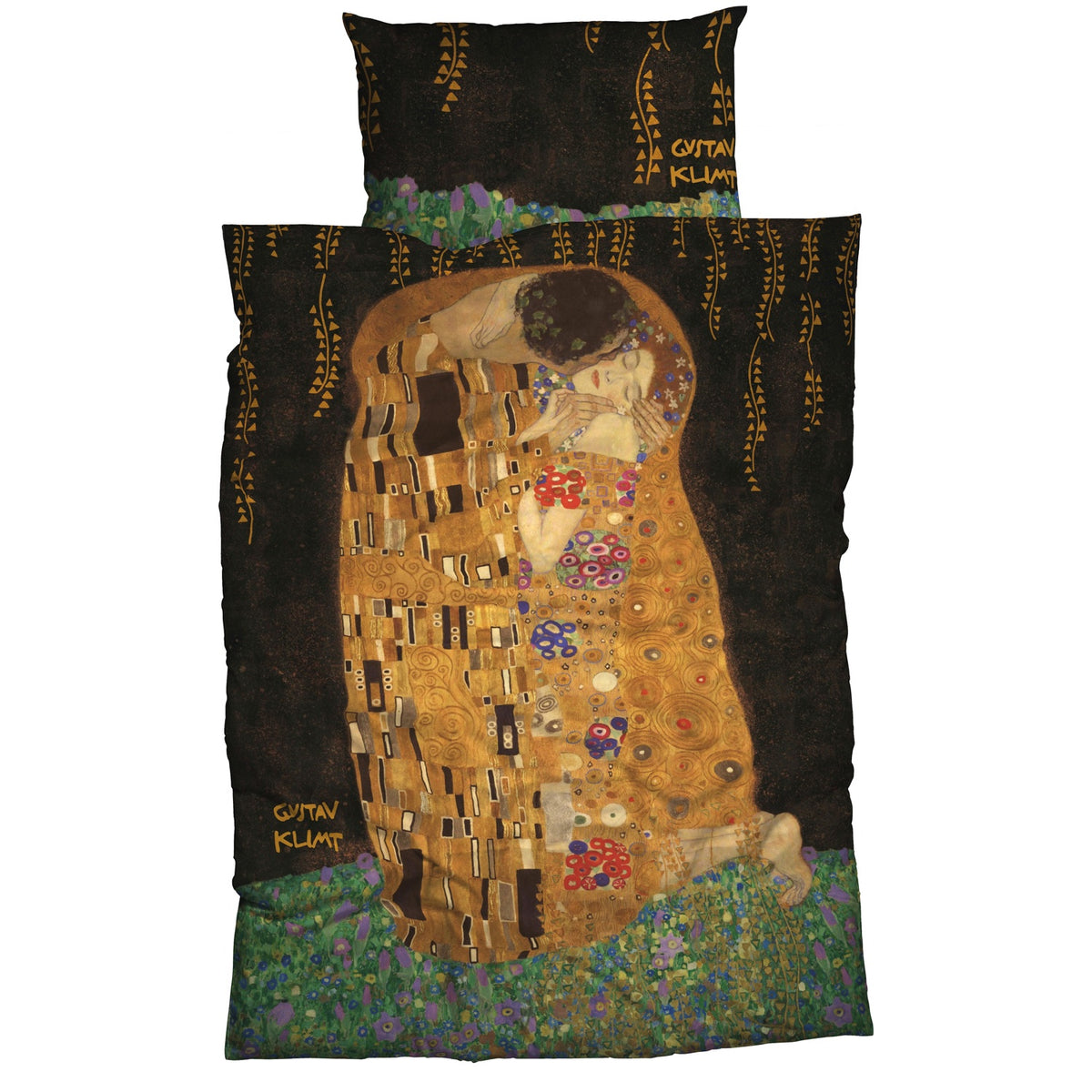 gustav klimt bettwaesche liebespaar baumwolle satin