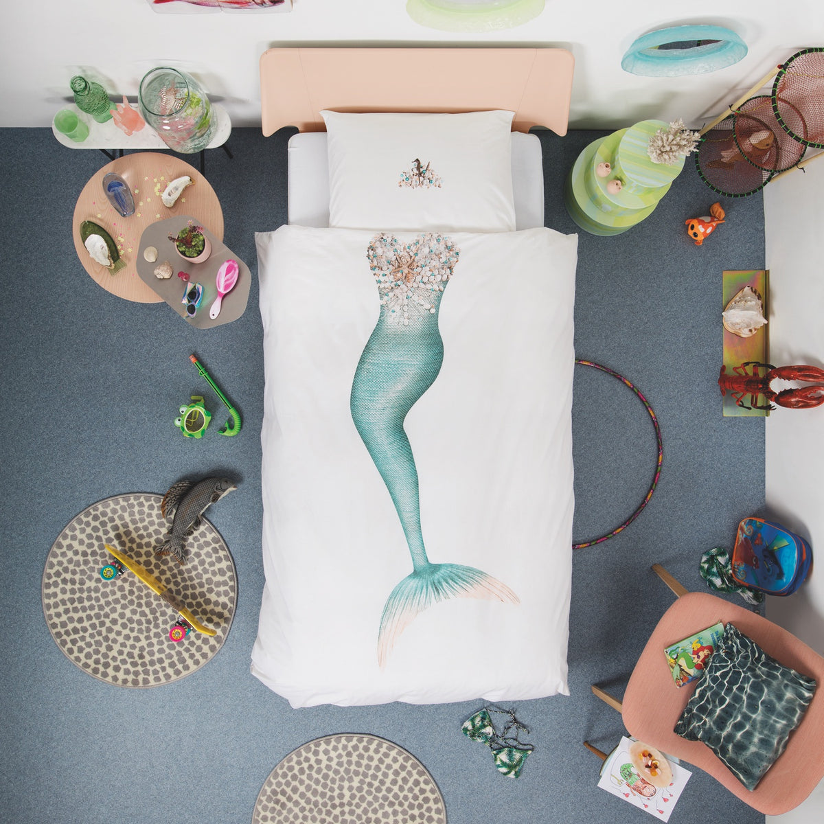 snurk bettwaesche mermaid white perkal meerjungfrau
