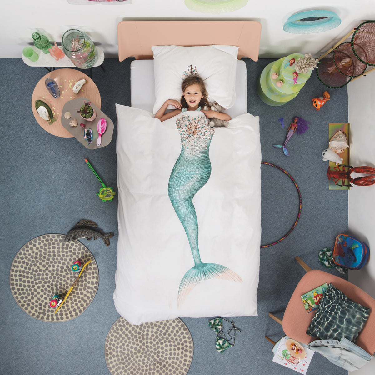 snurk bettwaesche mermaid white perkal meerjungfrau