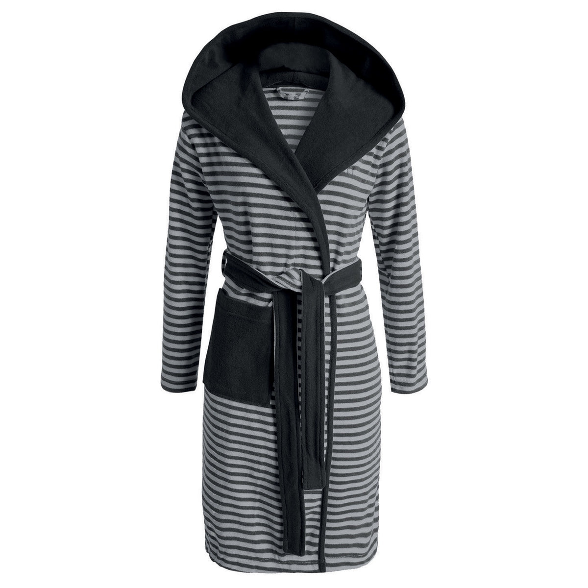 Esprit Bademantel Gestreift Schwarz Grau