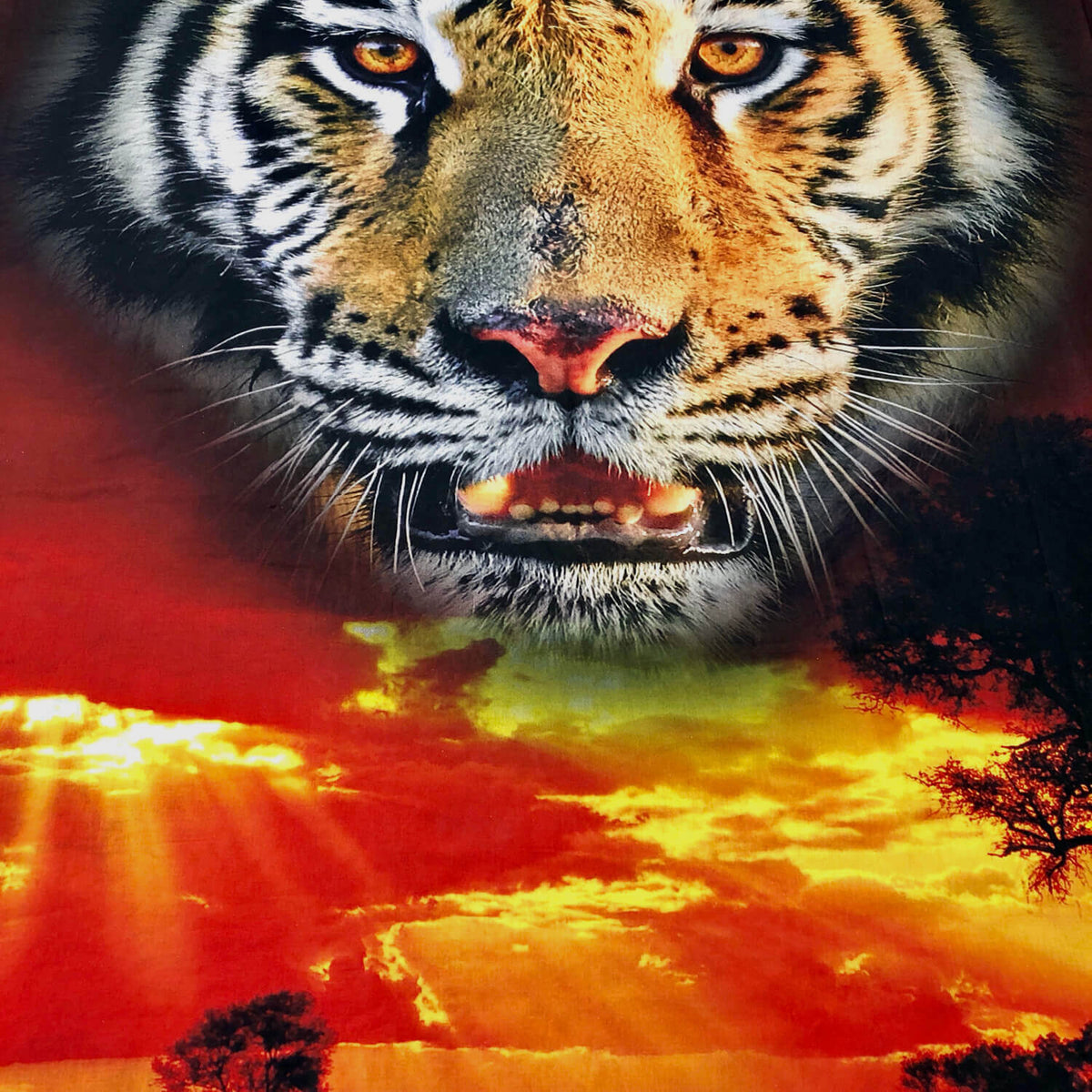 digital druck bettwaesche tiger mystic rot schwarz afrika raubtier renforcé