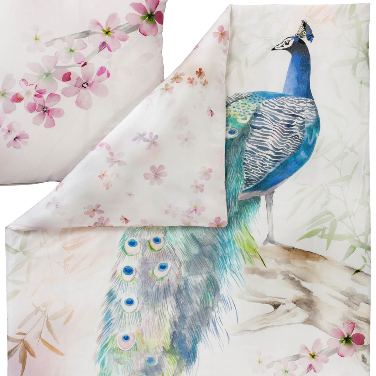 bettwaesche vogel pfau federkleid peacock feder 