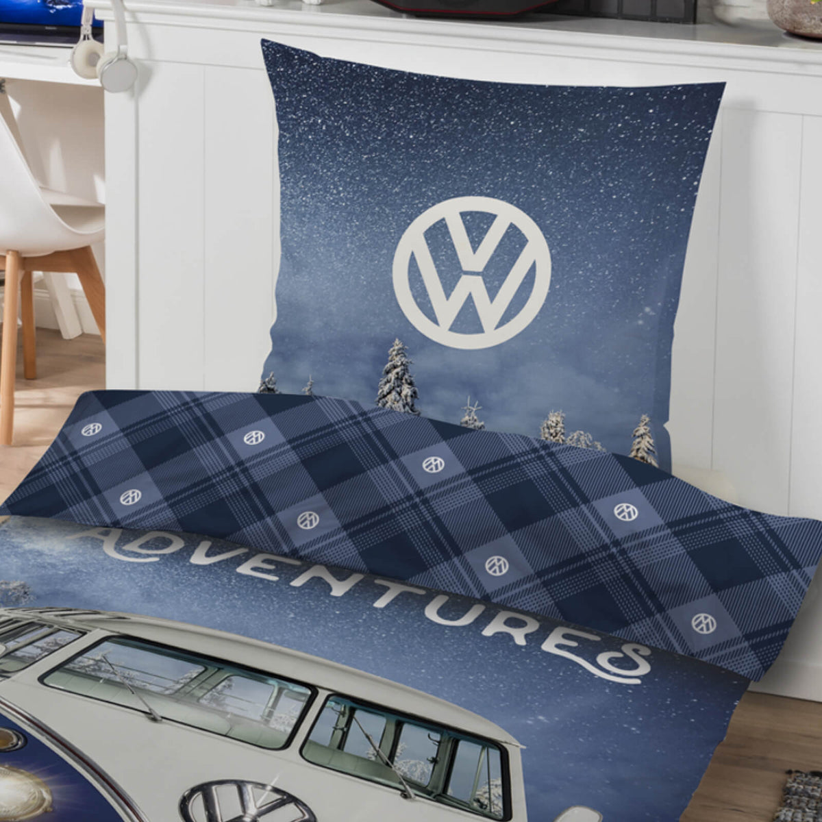 bettwäsche bettgarnitur auto vw t1 winter schnee