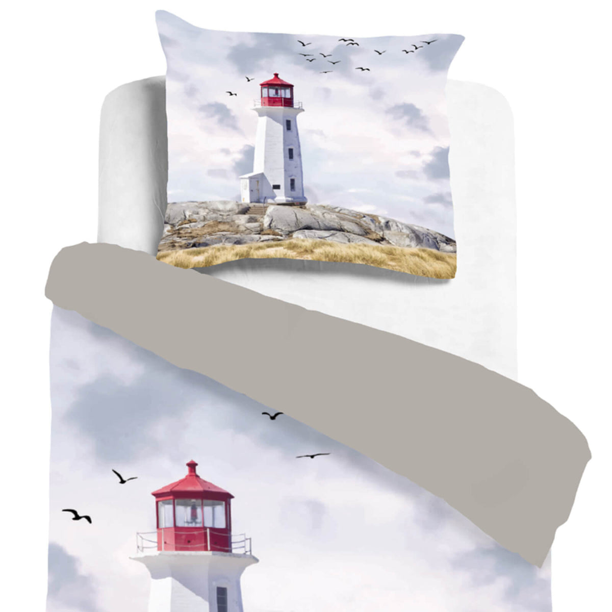 bettwaesche leuchtturm felsen meer sleep and dream espico