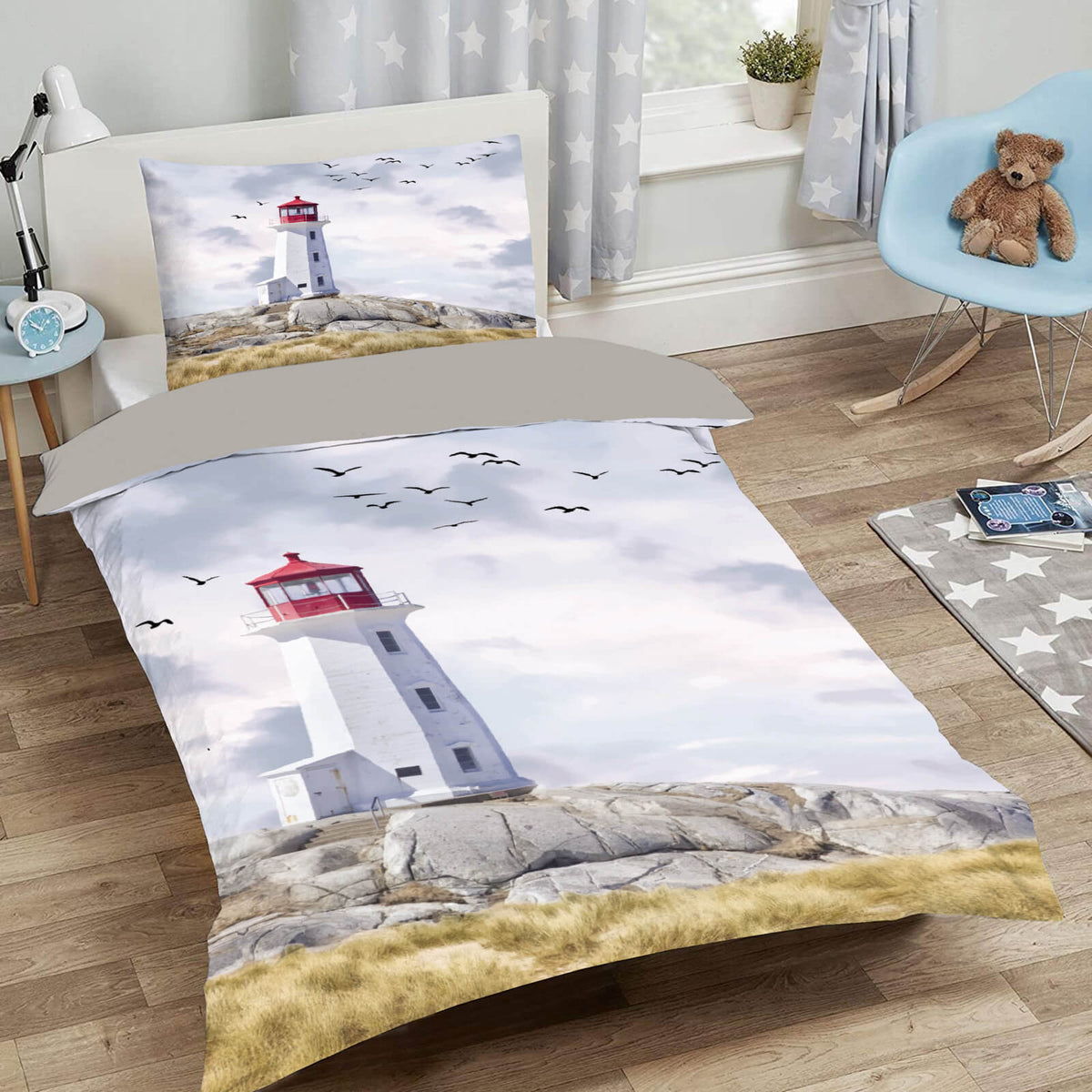 bettwaesche leuchtturm felsen meer sleep and dream espico