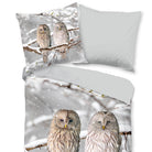 bettwaesche bettgarnitur eule schnee vogel
