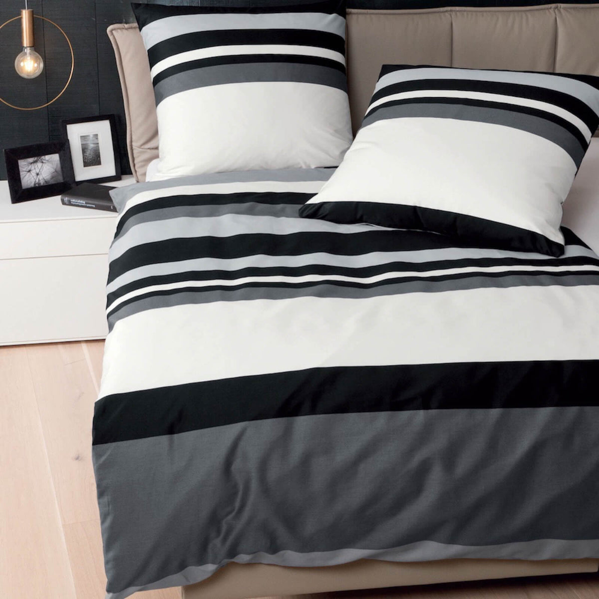 bettwaesche janine graphit gestreift mako satin