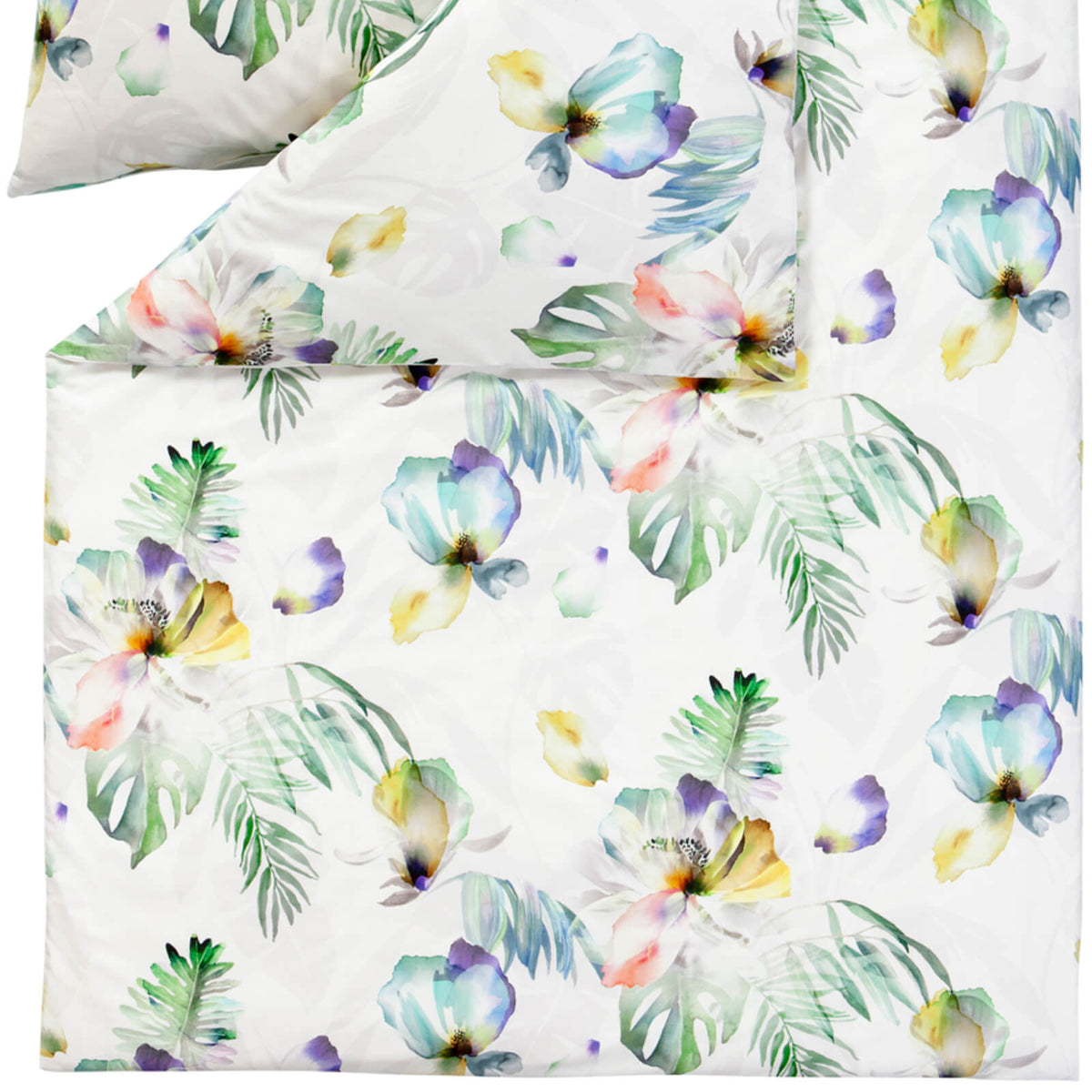bettwaesche floral blueten bunt mako satin