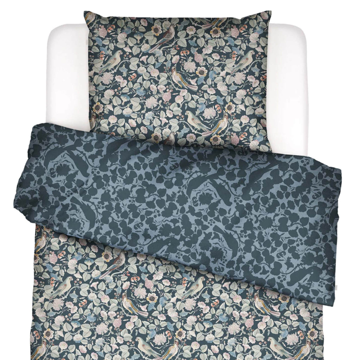 bettwaesche aleste wendedesign gebluemt blau grau