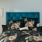 bettwaesche bettgarnitur blumen schwarz