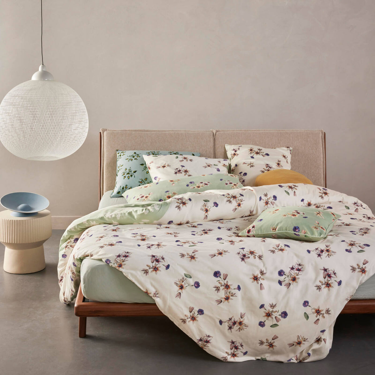 bettwaesche fiora wendedesign gebluemt vanilla