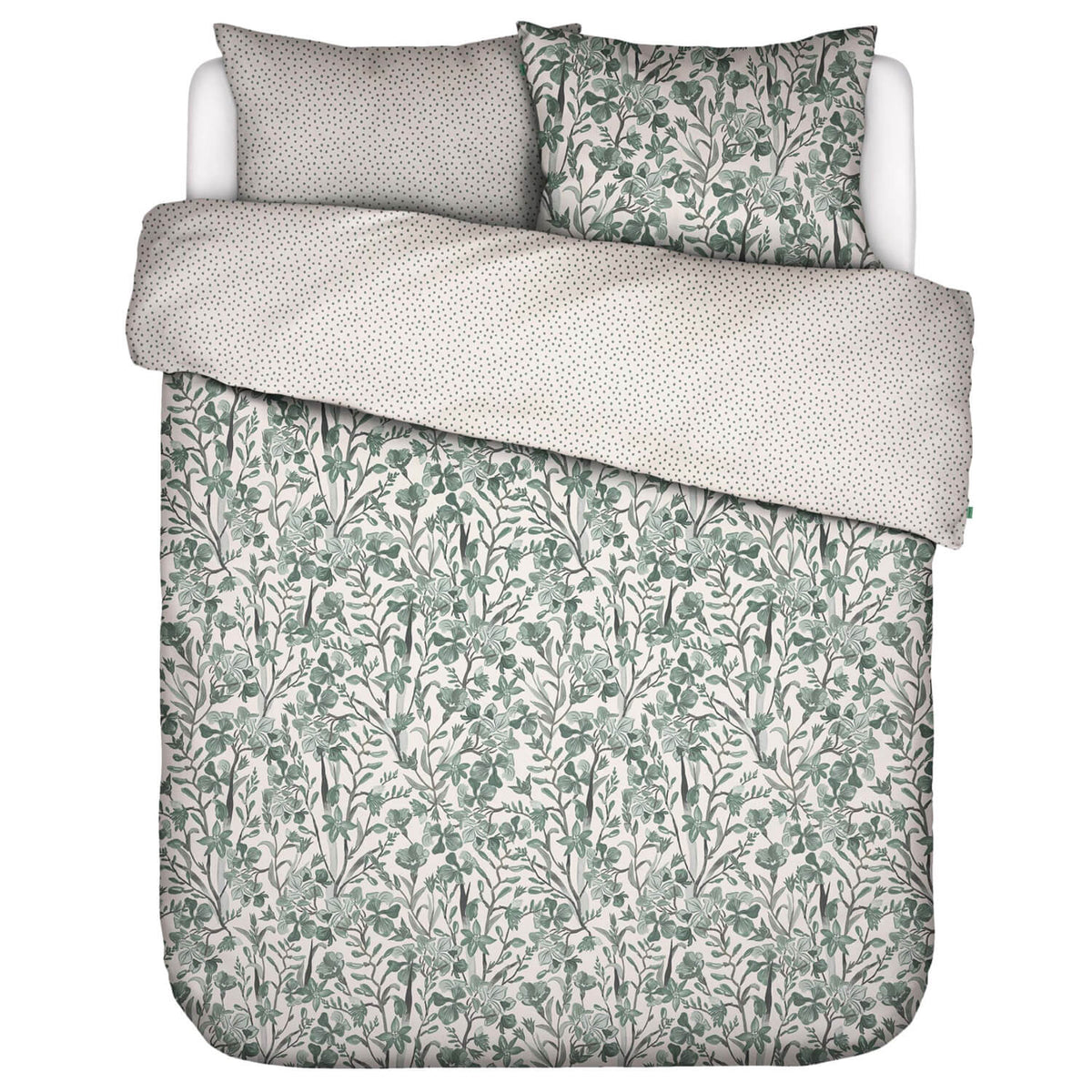 bettwaesche floral fiesta green blueten