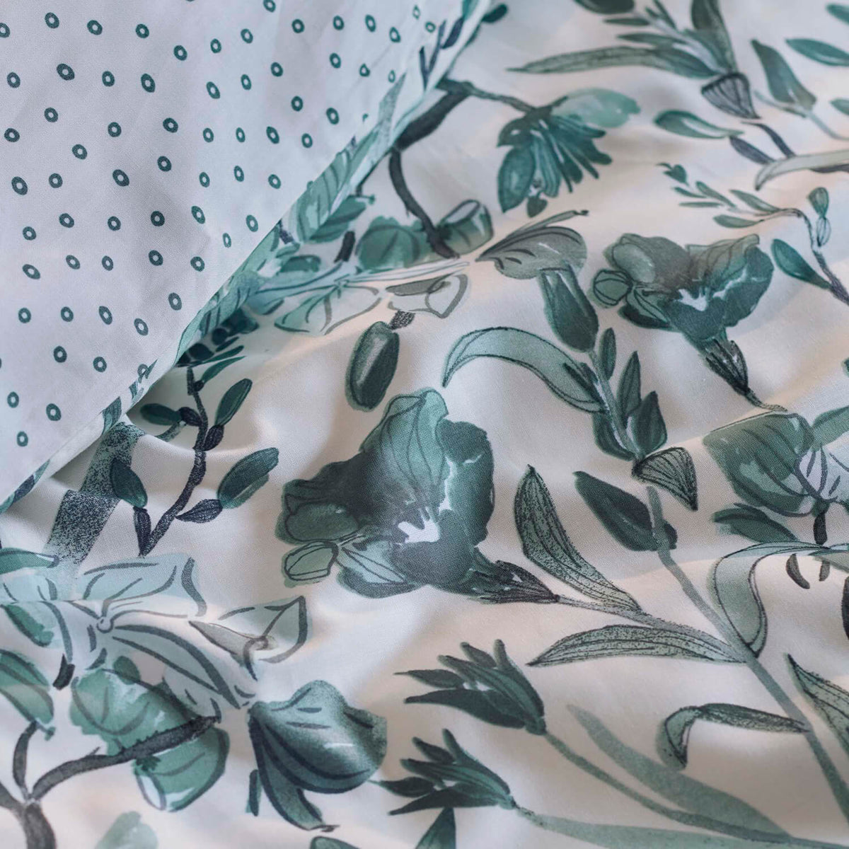 bettwaesche floral fiesta green blueten